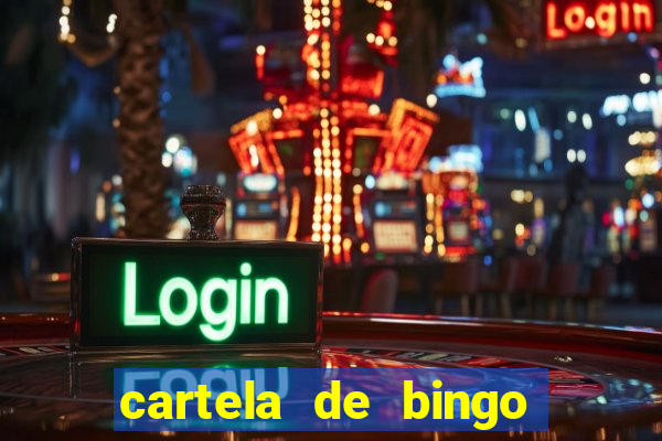 cartela de bingo cha de panela